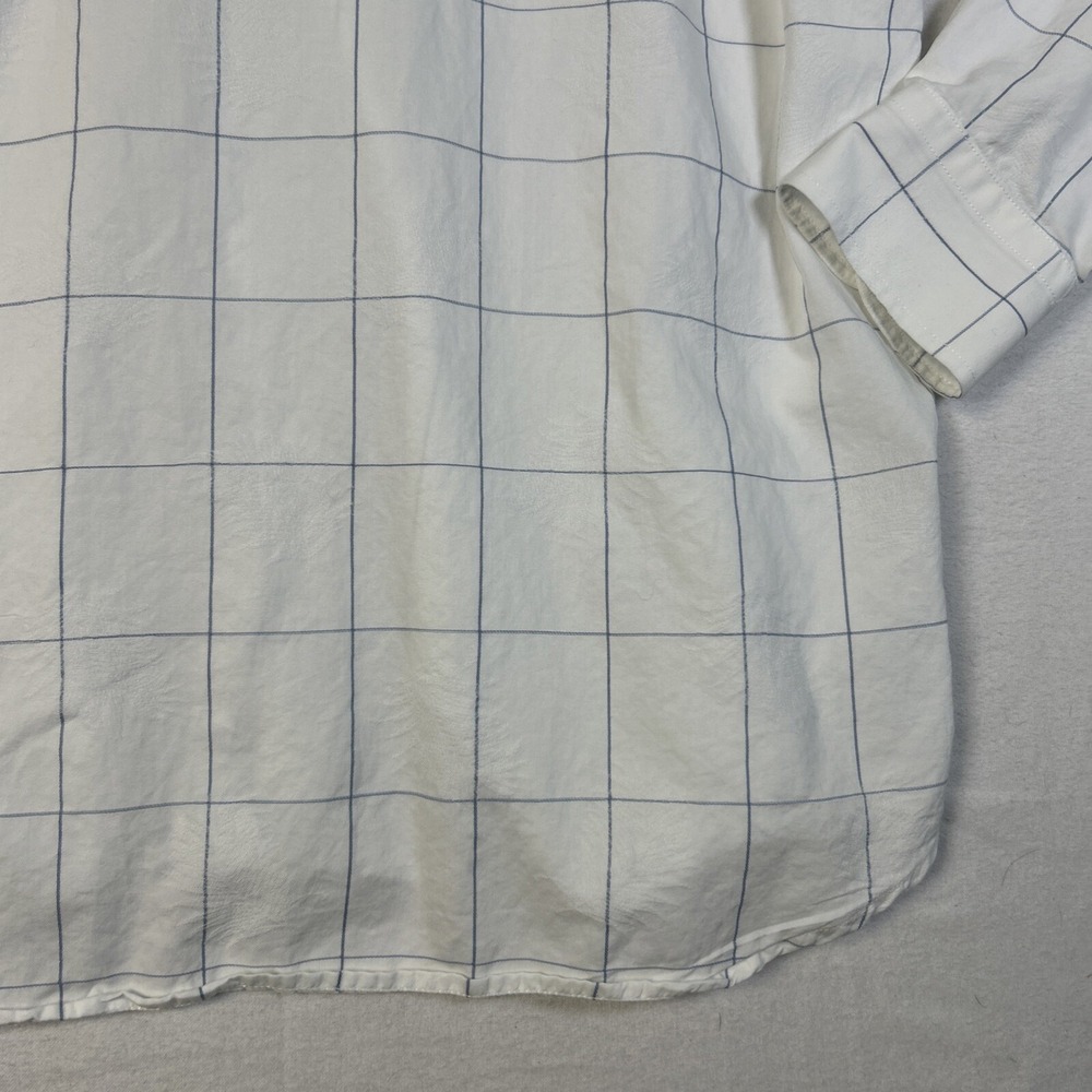 Tommy Bahama Mens XL Button Down Shirt White Blue Windowpane Fern Long Sleeve - Picture 11 of 11
